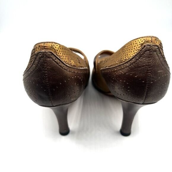 Prada vintage sequin Peep toe pump Sz 385 - Picture 6 of 14